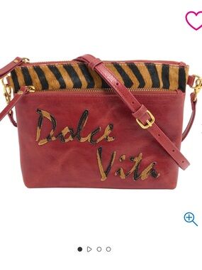 Sharif Legacy 100% Leather Exotic Hair Calf Crossbody Clutch